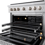 ZLINE 36 in. 5.2 cu. ft. Paramount Gas Range with 6 burner Cooktop and Convection Gas Oven in Satin Stainless Steel (SGRS-36)