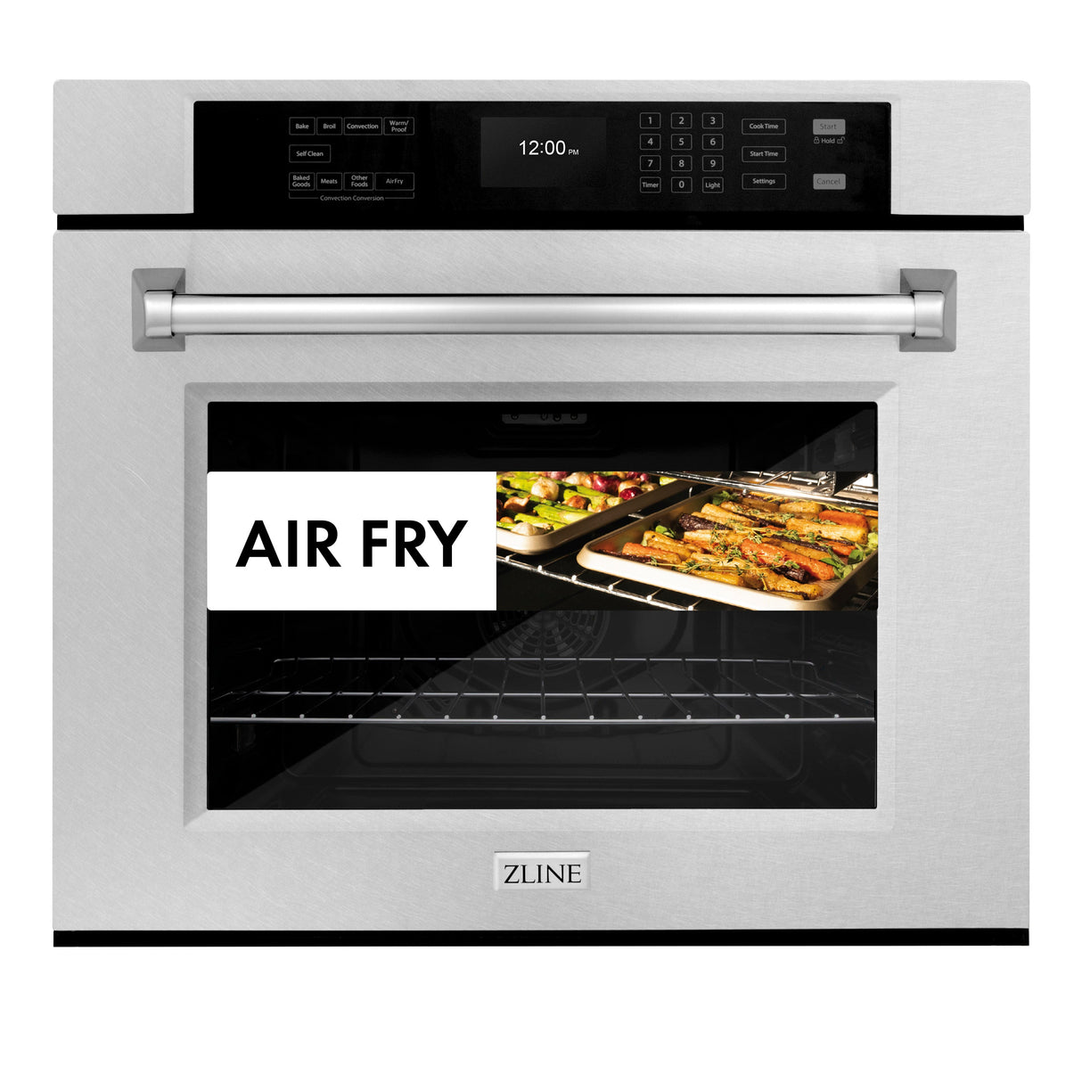 ZLINE 30 in. Professional True Convection Single Wall Oven with Air Fry and Self Clean in Satin Stainless Steel (WASS-30)