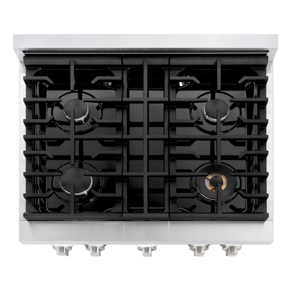 ZLINE 30 in. 4.2 cu. ft. Paramount Dual Fuel Range with 4 Burner Gas Cooktop and Electric Convection Oven in Satin Stainless Steel with White Matte Door (SDRS-WM-30)