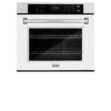 ZLINE 30 in. Professional True Convection Single Wall Oven with Air Fry and Self Clean in Satin Stainless Steel with White Matte Door (WASS-WM-30)