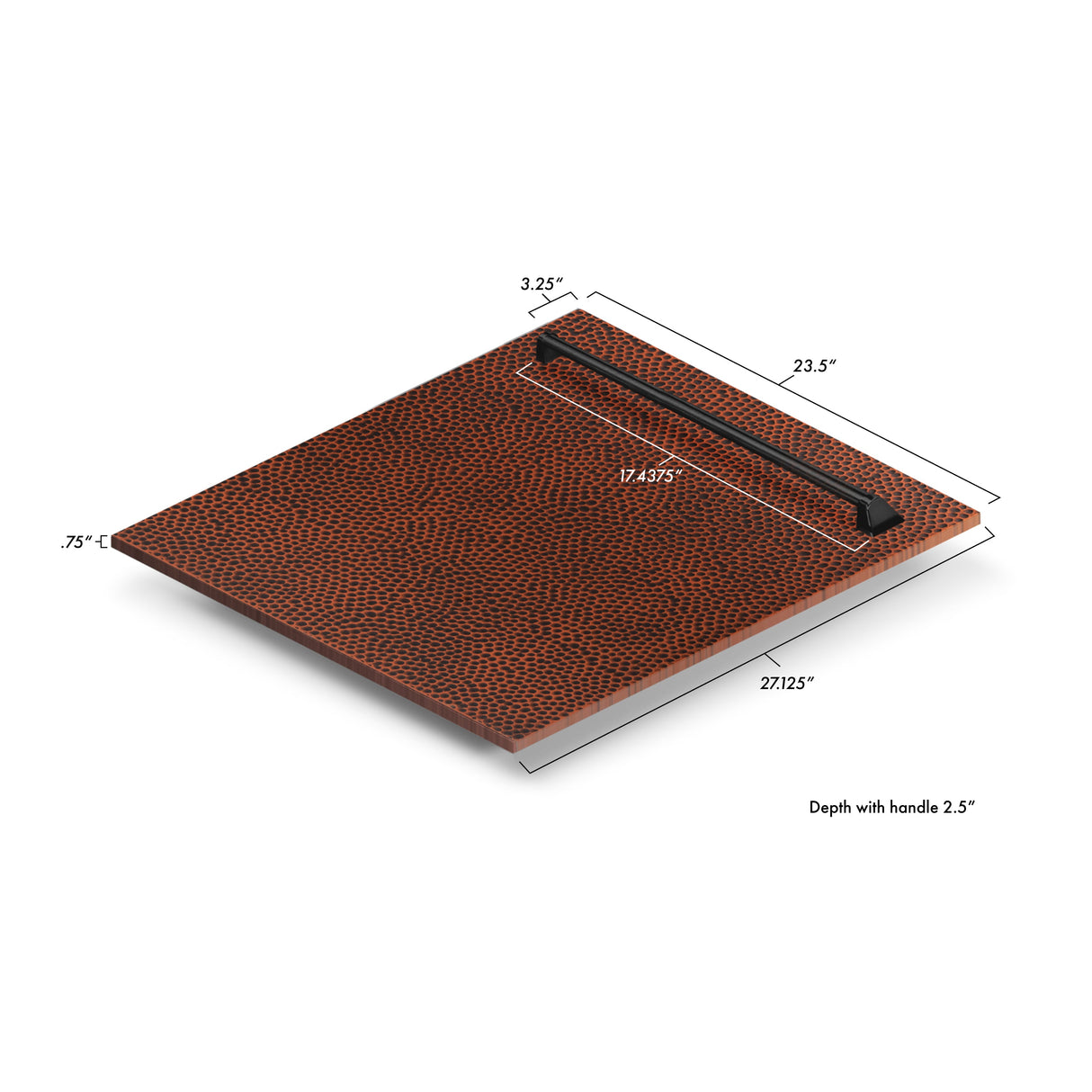 ZLINE 24" Tallac Dishwasher Panel in Hand-Hammered with Traditional Handle (DPV-HH-24)