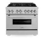 ZLINE 36 in. 4.6 cu. ft. Legacy Dual Fuel Range with 6 Burner Gas Cooktop and Electric Convection Oven in Satin Stainless Steel (RAS-SN-36)