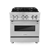 ZLINE 30 in. 4.0 cu. ft. Legacy Dual Fuel Range with 4 Burner Gas Cooktop and Electric Convection Oven in Stainless Steel with Satin Stainless Steel Door (RA-SN-30)