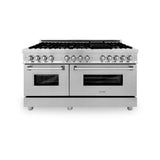ZLINE 60 in. 7.4 cu. ft. Legacy Dual Fuel Range with 9 Burner Gas Cooktop and 2 Electric Convection Ovens in Stainless Steel with Satin Stainless Steel Doors (RA-SN-60)