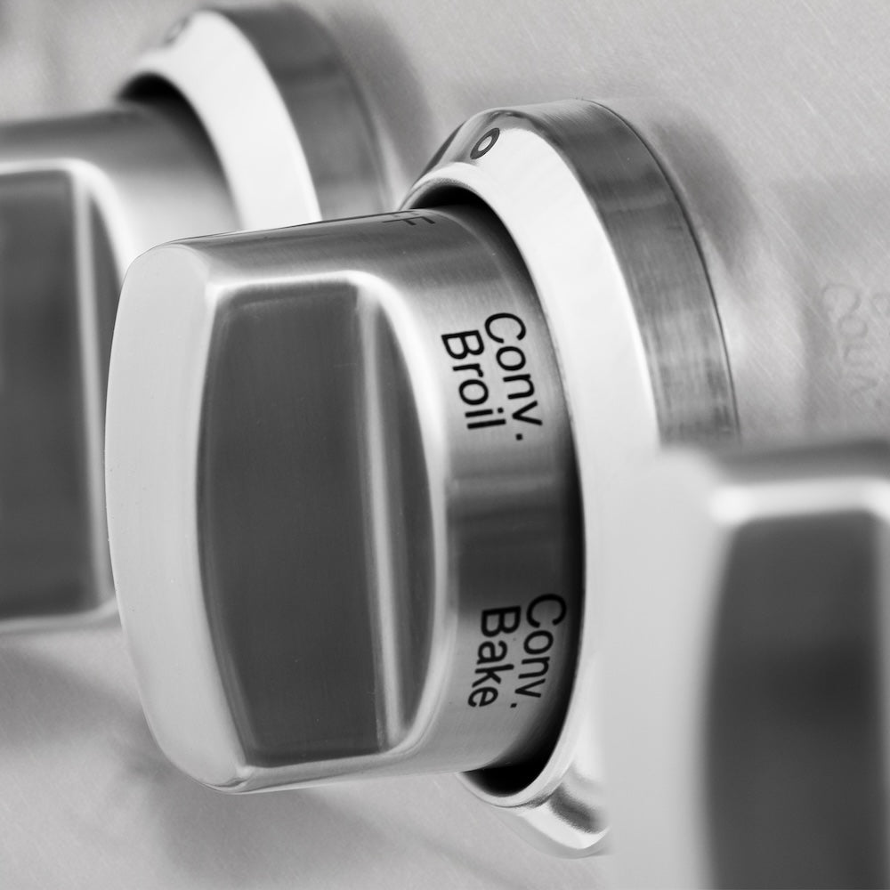 ZLINE 30 in. 4.0 cu. ft. Legacy Dual Fuel Range with 4 Burner Gas Cooktop and Electric Convection Oven in Satin Stainless Steel (RAS-SN-30)