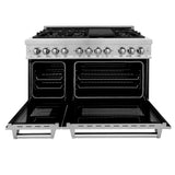 ZLINE 60 in. 7.4 cu. ft. Legacy Dual Fuel Range with 9 Burner Gas Cooktop and 2 Electric Convection Ovens in Satin Stainless Steel (RAS-SN-60)