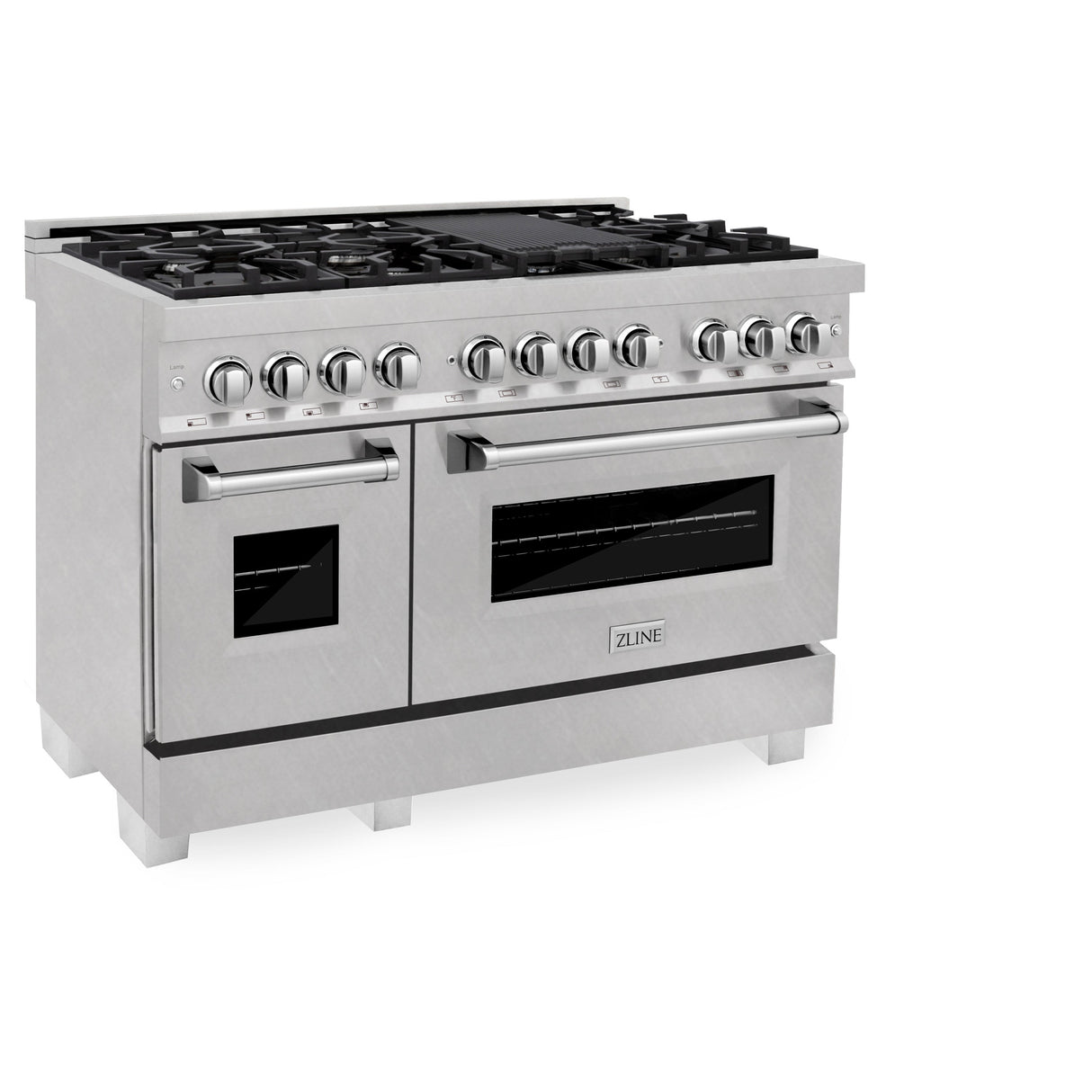 ZLINE 60 in. 7.4 cu. ft. Legacy Dual Fuel Range with 9 Burner Gas Cooktop and 2 Electric Convection Ovens in Satin Stainless Steel (RAS-SN-60)