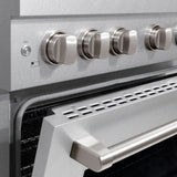 ZLINE 48 in. 6.7 cu. ft. Paramount Double Oven Dual Fuel Range with 8 Burner Gas Cooktop in Satin Stainless Steel (SDRS-48)