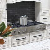 ZLINE 48 in. Legacy Gas Rangetop with 7 Burners and Porcelain Cooktop in Satin Stainless Steel (RTS-48)