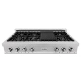 ZLINE 48 in. Legacy Gas Rangetop with 7 Burners and Porcelain Cooktop in Satin Stainless Steel (RTS-48)