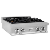 ZLINE 30 in. Legacy Gas Rangetop with 4 Brass Burners and Porcelain Cooktop in Satin Stainless Steel (RTS-BR-30)