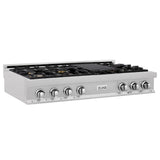 ZLINE 48 in. Legacy Gas Rangetop with 6 Brass Burners and Porcelain Cooktop in Satin Stainless Steel (RTS-BR-48)