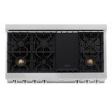 ZLINE 48 in. Legacy Gas Rangetop with 6 Brass Burners and Porcelain Cooktop in Satin Stainless Steel (RTS-BR-48)