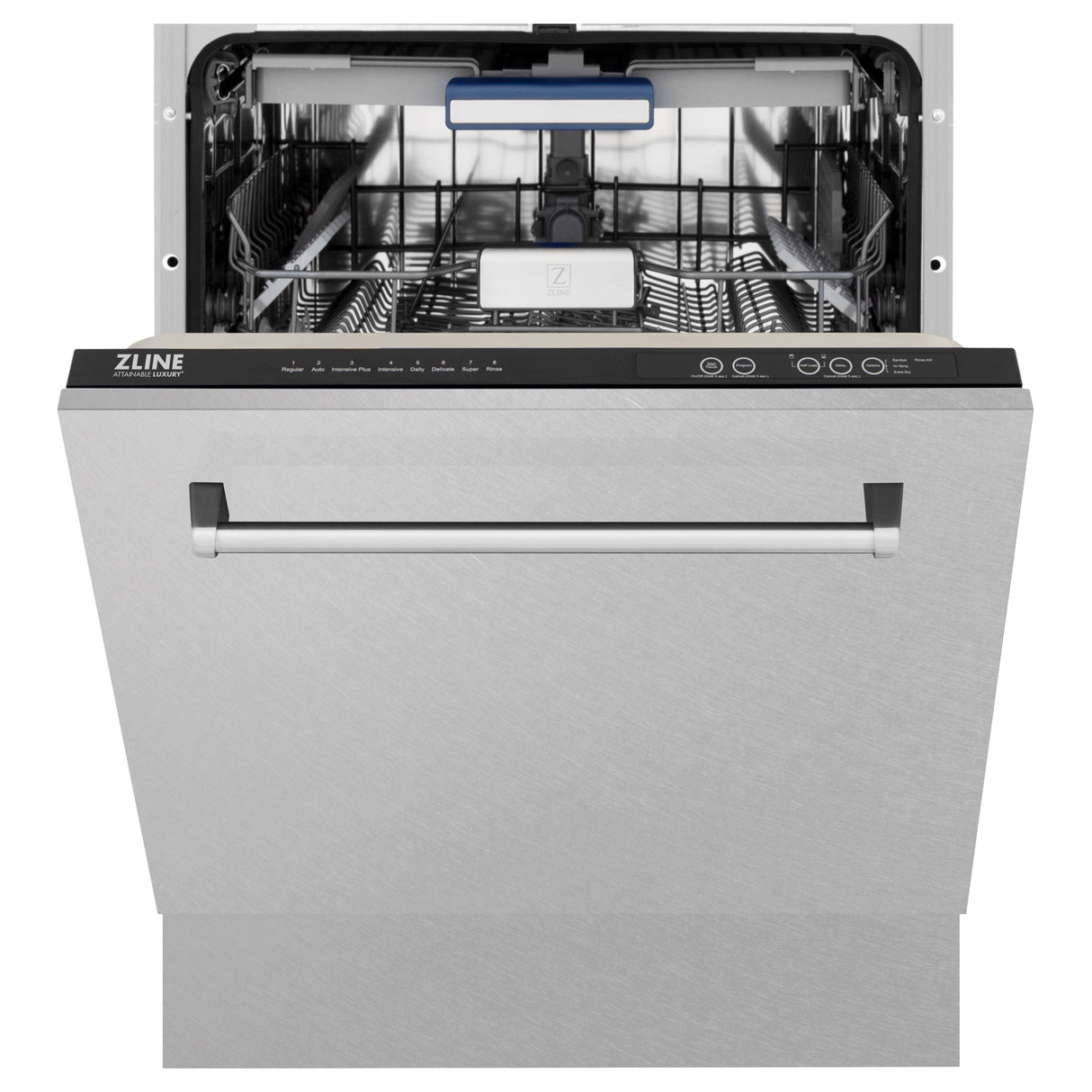 ZLINE 24 in. Tallac Series 3rd Rack Tall Tub Dishwasher with Satin Stainless Steel Panel and Stainless Steel Tub, 51dBa (DWV-SN-24)
