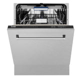 ZLINE 24 in. Tallac Series 3rd Rack Tall Tub Dishwasher with Satin Stainless Steel Panel and Stainless Steel Tub, 51dBa (DWV-SN-24)