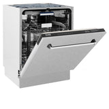 ZLINE 24 in. Tallac Series 3rd Rack Tall Tub Dishwasher with Satin Stainless Steel Panel and Stainless Steel Tub, 51dBa (DWV-SN-24)