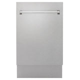 ZLINE 18 in. Tallac Series 3rd Rack Top Control Dishwasher with Satin Stainless Steel Panel and Stainless Steel Tub, 51dBa (DWV-SN-18)