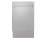 ZLINE 18 in. Tallac Series 3rd Rack Top Control Dishwasher with Satin Stainless Steel Panel and Stainless Steel Tub, 51dBa (DWV-SN-18)