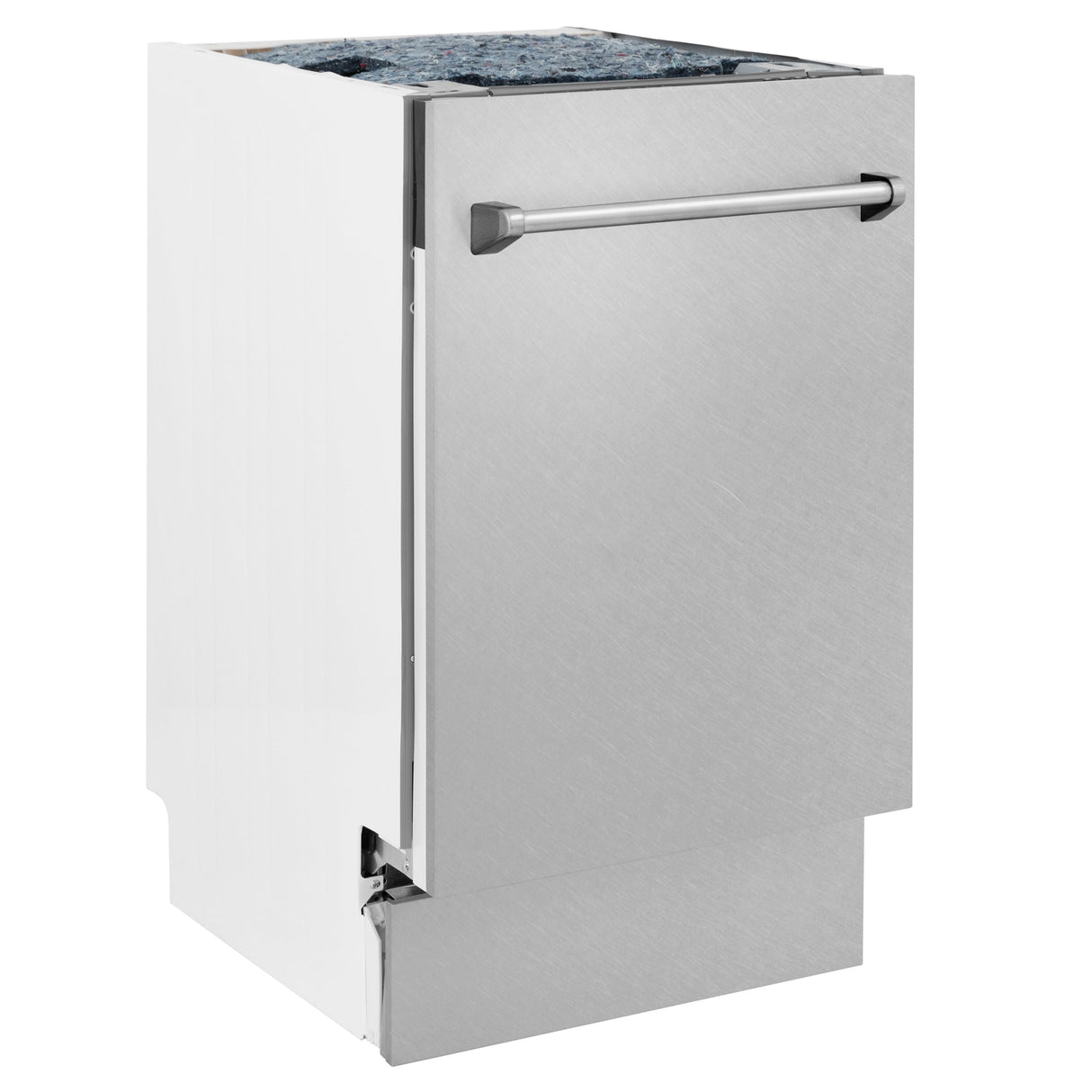 ZLINE 18 in. Tallac Series 3rd Rack Top Control Dishwasher with Satin Stainless Steel Panel and Stainless Steel Tub, 51dBa (DWV-SN-18)