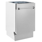 ZLINE 18 in. Tallac Series 3rd Rack Top Control Dishwasher with Satin Stainless Steel Panel and Stainless Steel Tub, 51dBa (DWV-SN-18)