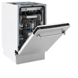 ZLINE 18 in. Tallac Series 3rd Rack Top Control Dishwasher with Satin Stainless Steel Panel and Stainless Steel Tub, 51dBa (DWV-SN-18)