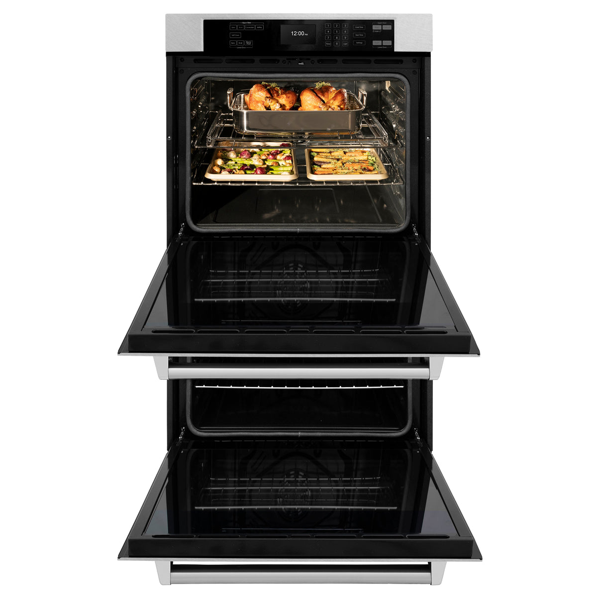 ZLINE 30 in. Professional True Convection Double Wall Oven with Air Fry and Self Clean in Satin Stainless Steel (WADS-30)
