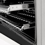 ZLINE 24 in. 2.8 cu. ft. Legacy Dual Fuel Range with 4 Burner Gas Cooktop and Electric Convection Oven in Satin Stainless Steel and White Matte Door (RAS-WM-24)