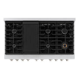 ZLINE 48 in. 6.7 cu. ft. Paramount Double Oven Dual Fuel Range with 8 Burner Gas Cooktop in Satin Stainless Steel with White Matte Doors (SDRS-WM-48)