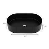 ZLINE 24 in. Siena Oval Vessel Bath Sink in Matte Black (SK-QVO-MB-24)
