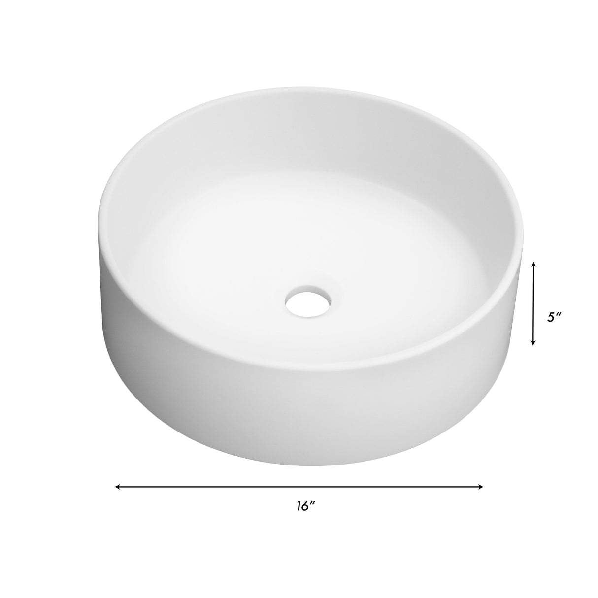 ZLINE 16 in. Siena Round Vessel Bath Sink in White Matte (SK-QVR-WM-16)