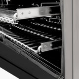 ZLINE 24 in. 2.8 cu. ft. Legacy Dual Fuel Range with 4 Burner Gas Cooktop and Electric Convection Oven in Stainless Steel and Black Matte Door (RA-BLM-24)