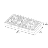 ZLINE 36" Gas Cooktop with 6 Gas Brass Burners (RC-BR-36)