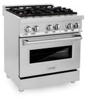 ZLINE 30 in. 4.0 cu. ft. Legacy Dual Fuel Range with Gas Cooktop and Electric Convection Oven in Stainless Steel with 4 Brass Burners (RA-BR-30)