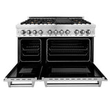 ZLINE 48 in. 6.0 cu. ft. Legacy Dual Fuel Range with Gas Cooktop and 2 Electric Ovens in Stainless Steel with 6 Brass Burners and Griddle (RA-BR-GR-48)