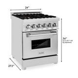 ZLINE 24 in. 2.8 cu. ft. Legacy Dual Fuel Range with 4 Burner Gas Cooktop and Electric Convection Oven