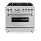 ZLINE 36 in. 4.6 cu. ft. Legacy Dual Fuel Range with 6 Burner Gas Cooktop and Electric Convection Oven in Stainless Steel (RA36)