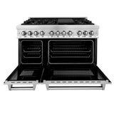 ZLINE 48 in. 6.0 cu. ft. Legacy Dual Fuel Range with 7 Burner Gas Cooktop and 2 Electric Ovens in Stainless Steel (RA48)