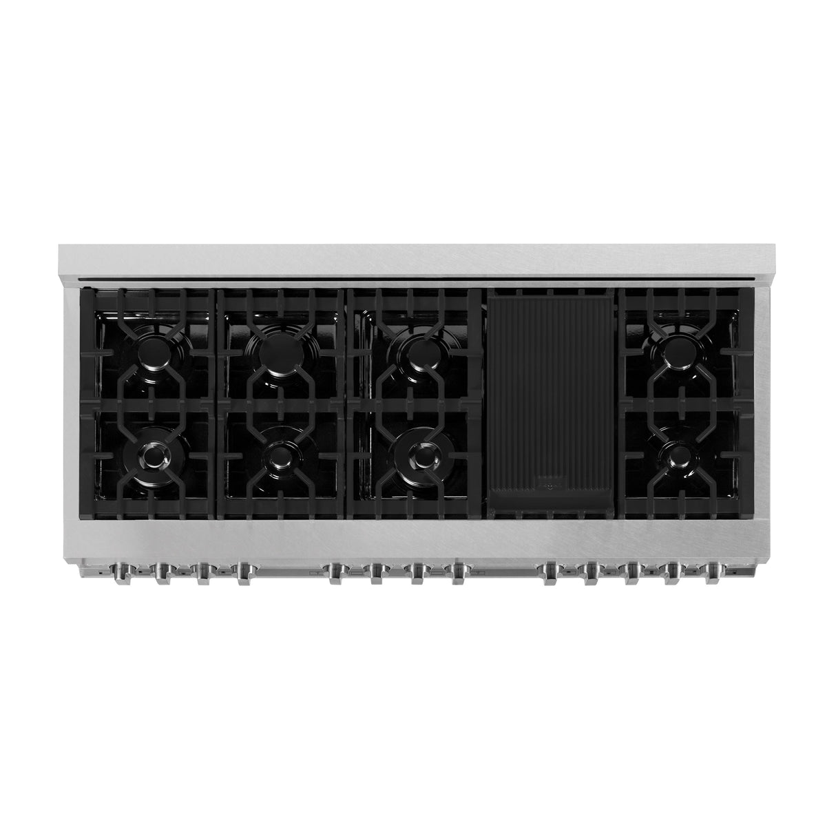 ZLINE 60 in. 7.4 cu. ft. Legacy Dual Fuel Range with 9 Burner Gas Cooktop and 2 Electric Convection Ovens in Satin Stainless Steel with Griddle (RAS-SN-GR-60)