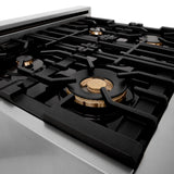 ZLINE Autograph Edition 48 in. Kitchen Package with Stainless Steel Dual Fuel Range, Range Hood, Dishwasher and Refrigeration Including External Water Dispenser with Matte Black Accents (4AKPR-RARHDWM48-MB)
