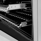 ZLINE Autograph Edition 48 in. Kitchen Package with Stainless Steel Dual Fuel Range with White Matte Door and Range Hood with Polished Gold Accents (2AKP-RAWMRH48-G)