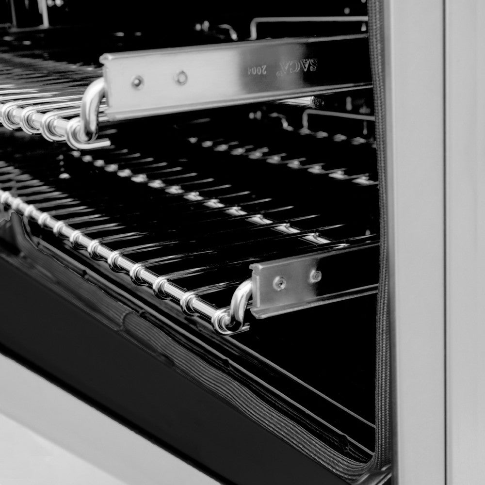 ZLINE Autograph Edition 48 in. Kitchen Package with Stainless Steel Dual Fuel Range with White Matte Door and Range Hood with Matte Black Accents (2AKP-RAWMRH48-MB)