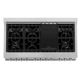 ZLINE 48 in. 6.0 cu. ft. Range with Natural Gas Stove and Natural Gas Oven in Fingerprint Resistant Stainless Steel (RGS-SN-48)