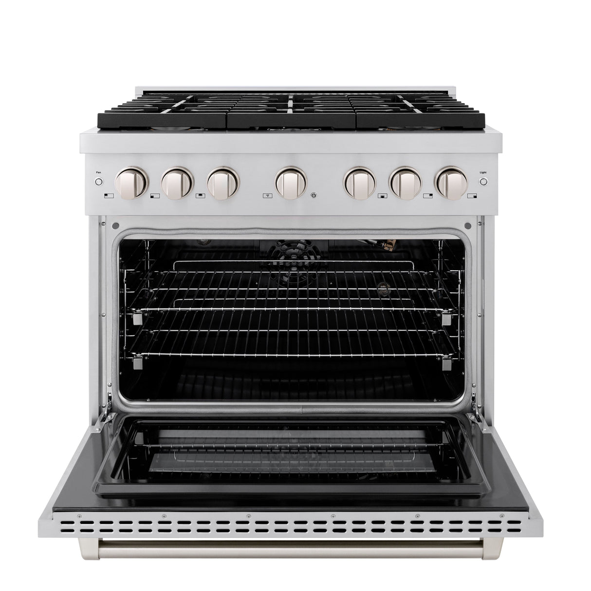 ZLINE 36 in. 5.2 cu. ft. Paramount Gas Range with Convection Gas Oven in Stainless Steel with 6 Brass Burners (SGR-BR-36)
