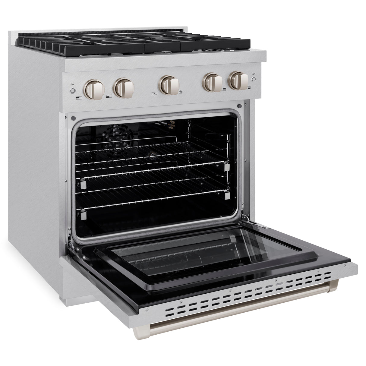 ZLINE 30 in. 4.2 cu. ft. Paramount Gas Range with 4 Burner Cooktop and Convection Gas Oven in Satin Stainless Steel (SGRS-30)