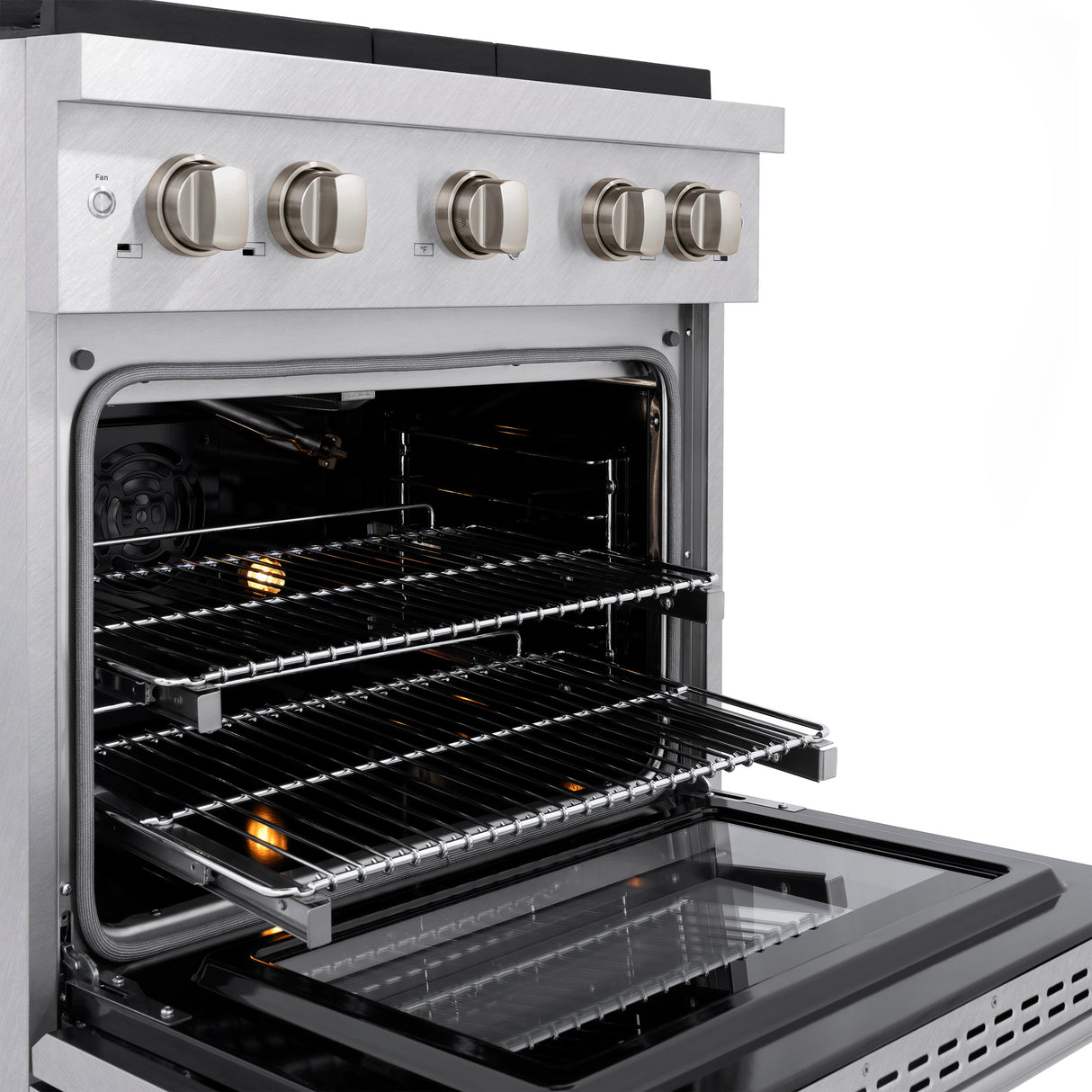 ZLINE 30 in. 4.2 cu. ft. Paramount Gas Range with 4 Burner Cooktop and Convection Gas Oven in Satin Stainless Steel (SGRS-30)