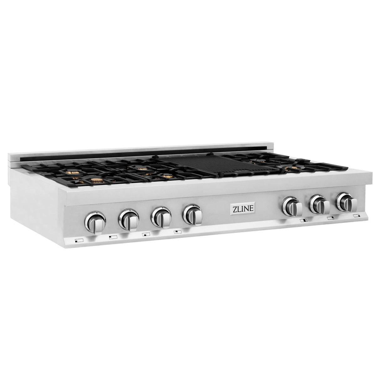 ZLINE 48 in. Legacy Gas Rangetop with 6 Brass Burners and Porcelain Cooktop in Stainless Steel (RT-BR-48)