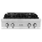 ZLINE 30 in. Legacy Gas Rangetop with 4 Brass Burners and Porcelain Cooktop in Stainless Steel (RT-BR-30)