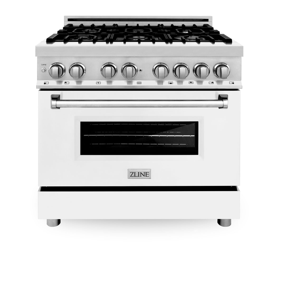 ZLINE 36 in. 4.6 cu. ft. Legacy Dual Fuel Range with 6 Burner Gas Cook ...