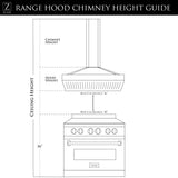 ZLINE 36" Convertible Vent Island Mount Range Hood in Stainless Steel & Glass (GL9i-36)
