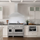 ZLINE 48 in. Convertible Fingerprint Resistant DuraSnow® Stainless Steel Range Hood with Stainless Steel Handle (KB4SNX-48)